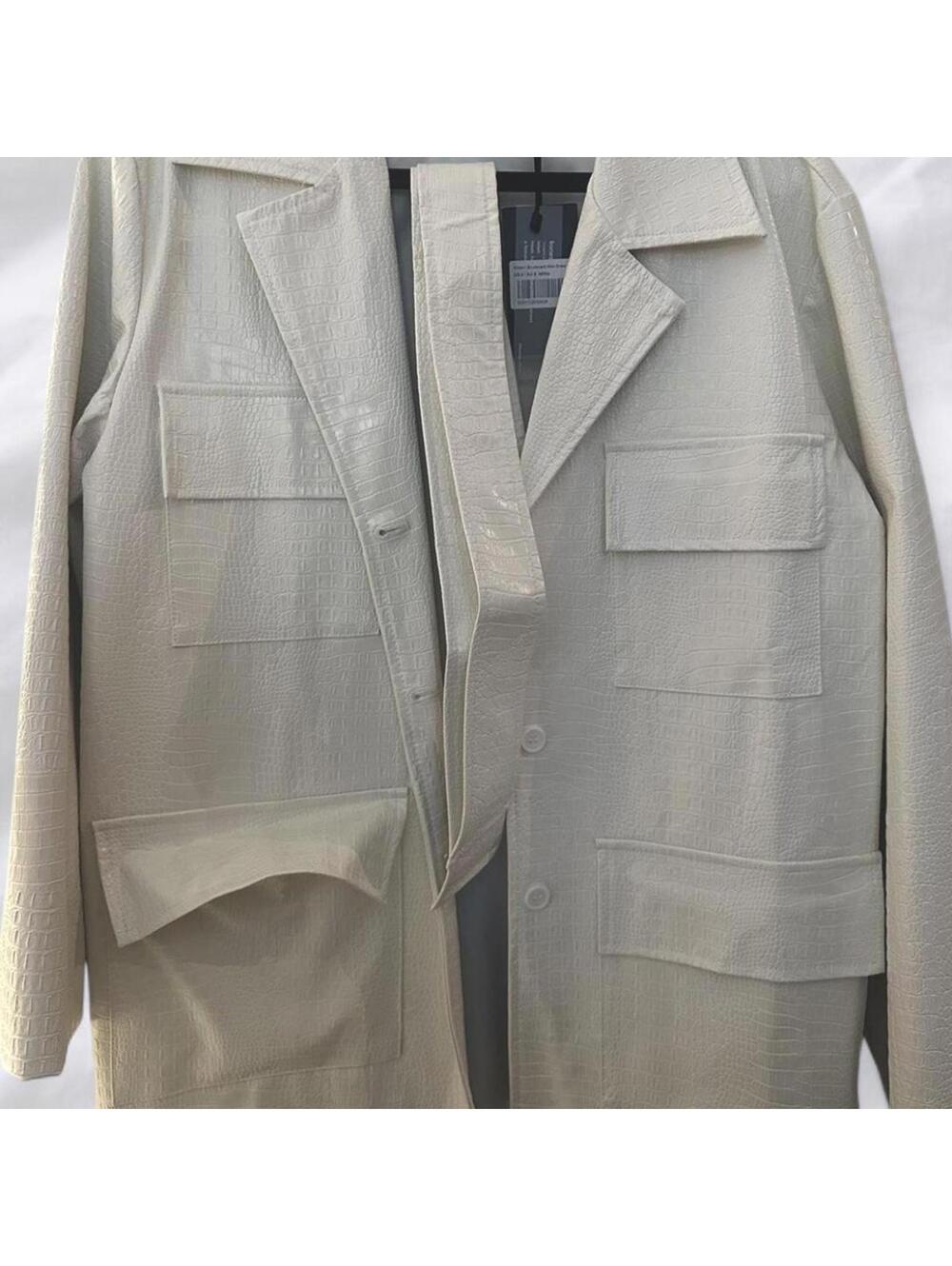 Lioness crocodile leather blazer dress